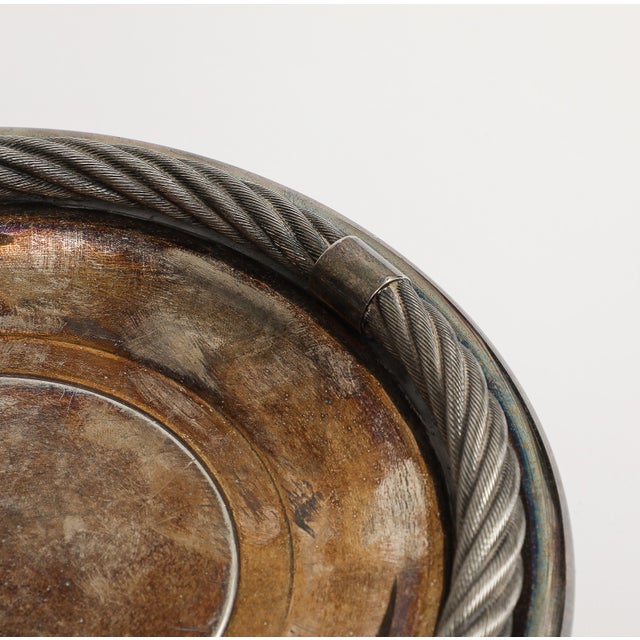 Traditional Vintage Christofle Silver Plated Dish With Rope Border For Sale - Image 3 of 7