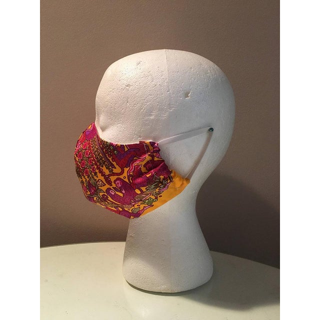Handmade Hermes Legende Moghole Silk Scarf Face Mask For Sale In Philadelphia - Image 6 of 9
