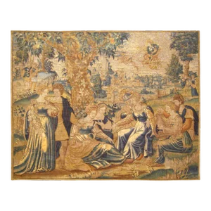Antique 18th Century Flemish Mythological Tapestry, with the Greek Deity Apollo