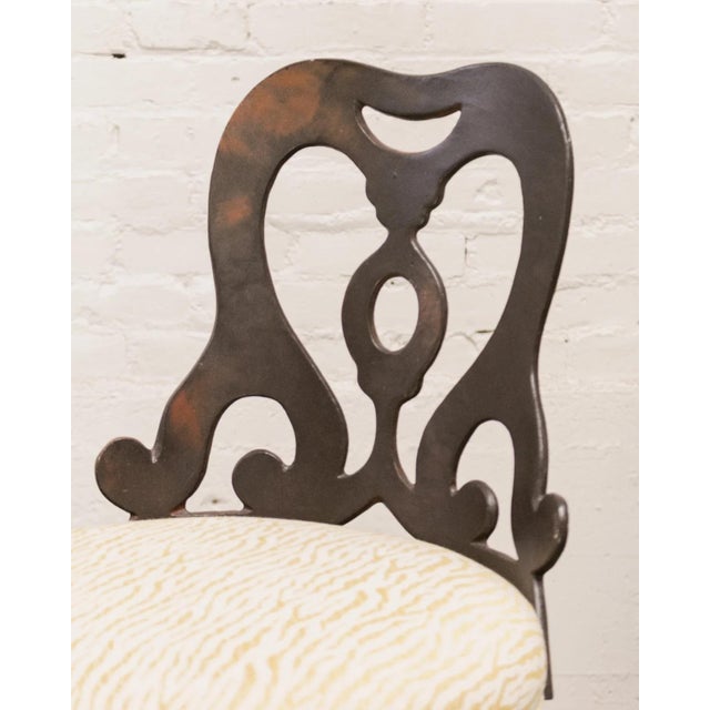 Metal Late 20th Century Corsican Cast Iron Heirloom Barstools- Set of 3 For Sale - Image 7 of 10
