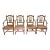 Late 20th Century Vintage French Wheat Sheaf Motif Arm Chairs With Rush Seats- Set of 4 For Sale