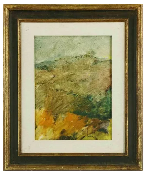 Marco Barberio, Landscape in Abruzzo, 1979, Oil on Canvas, Framed
