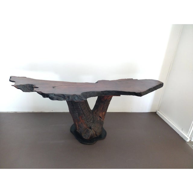 Farmhouse 1960s Log Console Table For Sale - Image 3 of 13