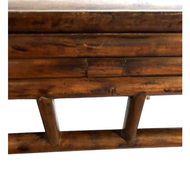 Chinese Antique Peach Wood Square Table in Ming Dynasty Style For Sale - Image 9 of 11