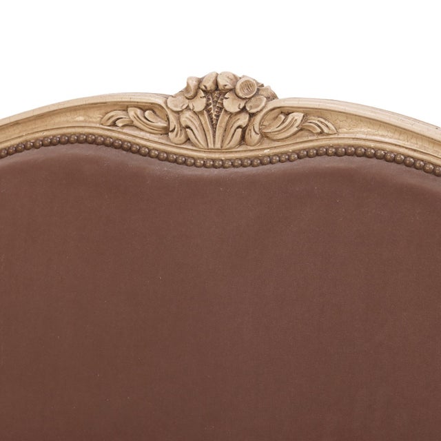 French French Louis XV-Style Painted and Upholstered Full Bed, Ca. 1940. For Sale - Image 3 of 8