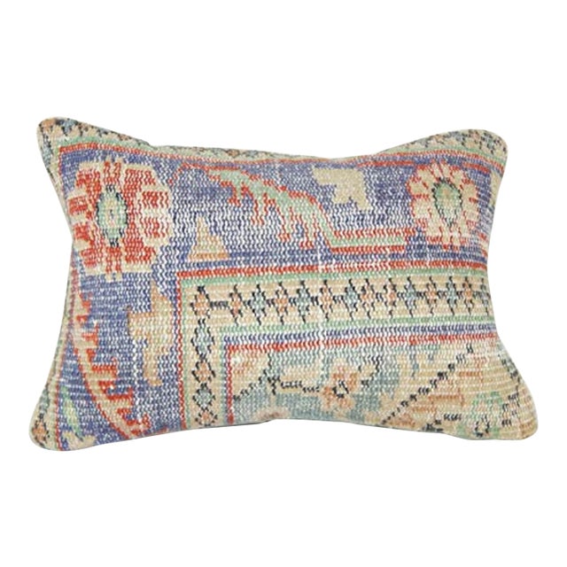 Vintage Distressed Lumbar Pillow Cover, Wool Tribal Cushion 14'' X 20'' (35 X 50 Cm) For Sale