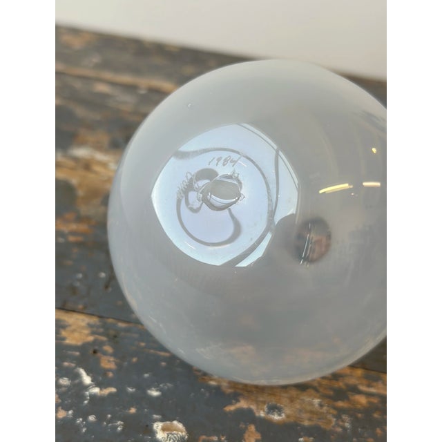 White Vintage White + Black Blown Glass Vessel, Circa 1980s For Sale - Image 8 of 9