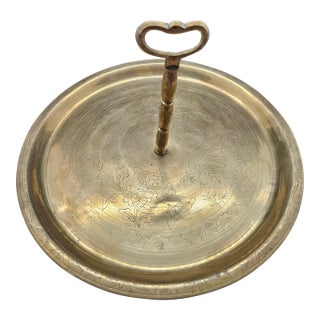 Vintage Brass Tidbit Tray For Sale