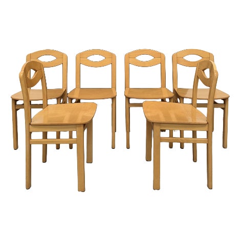 Beech Chairs, 1980s, Set of 6 For Sale