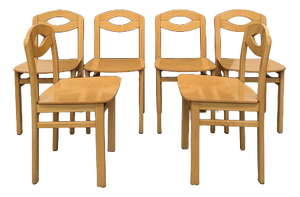 Beech Chairs, 1980s, Set of 6