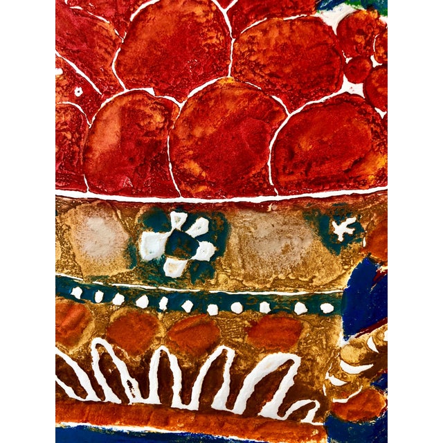 Printmaking Materials Théo Tobiasse, Large French Judaica Lithograph Carborundum Etching Jewish Hebrew Embossing, 1984 For Sale - Image 7 of 8