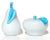 Murano Vintage Murano White Sky Blue Italian Art Glass Pear and Apple Fruit Sculpture Paperweights - Set of 2 For Sale - Image 4 of 5