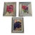 1970s Abstract Floral Small Original Paintings in Silver Frames - Set of 3 For Sale