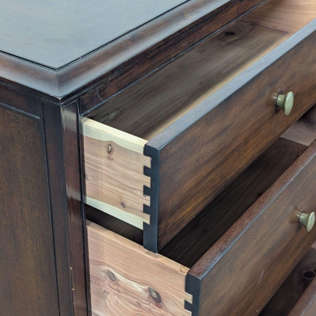 Wood Restoration Hardware Atwood Three Drawer Closed Nightstand For Sale - Image 7 of 13