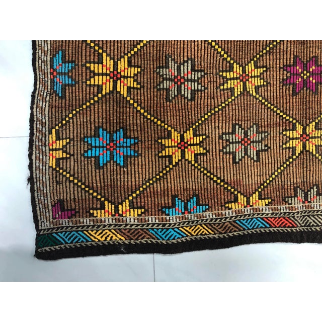 Art Deco 1960s Vintage Turkish Handmade Kilim Rug - 5′2″ × 8′6″ For Sale - Image 3 of 11
