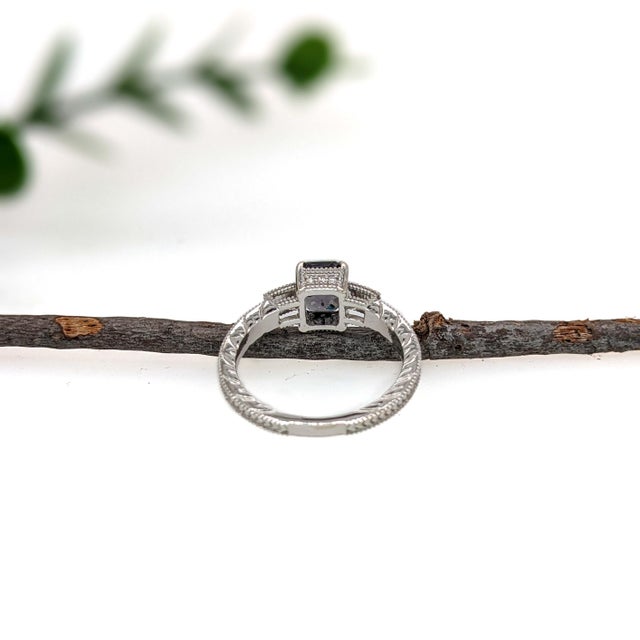 2020s 1.46Ct Spinel Ring With Diamond Accents: Solid 14k Gold, Emerald Cut 6.5x5.5mm, Size 6.75 For Sale - Image 5 of 6