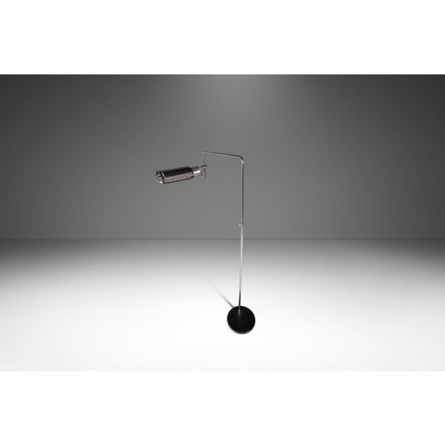 1960s 1960s Mid-Century Modern Industrial Omi "Eyeshade" Adjustable Floor Lamp W/ Swingarm Light by George Nelson for Koch & Lowy For Sale - Image 5 of 13