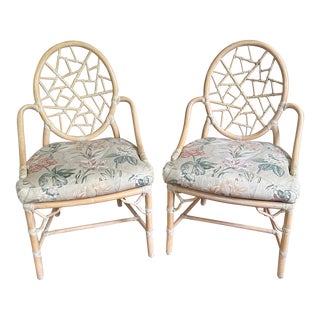 Late 20th Century McGuire Cracked Ice Chairs - Pair For Sale