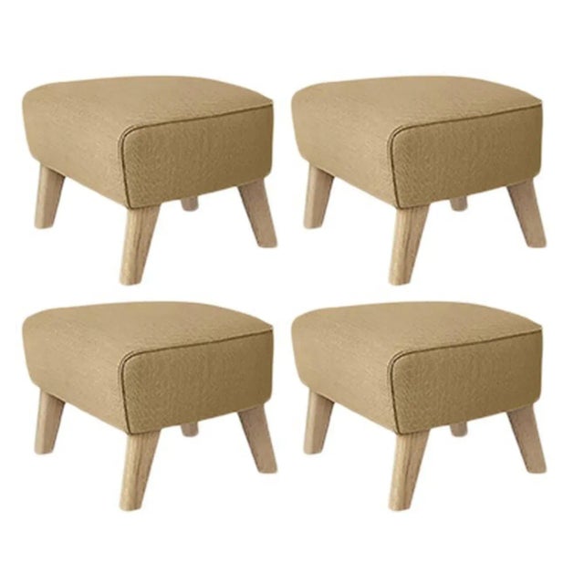 Set of 4 sand, natural oak Raf Simons Vidar 3 My Own Chair footstool by Lassen Dimensions: W 56 x D 58 x H 40 cm...