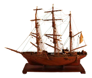 Circa 1900 Hand Built Model of a Rigged Clipper Ship