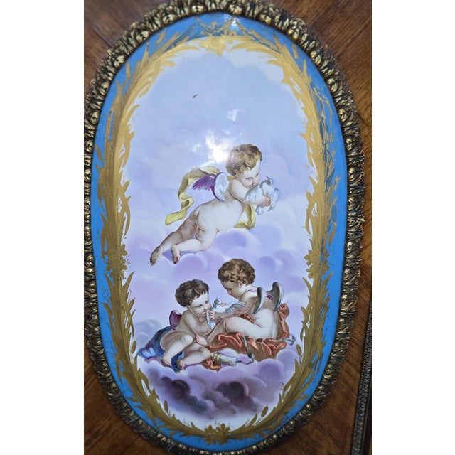 Tall French Louis XVI Porcelain Mounted Cabinets, 1880, Set of 2 For Sale - Image 9 of 18