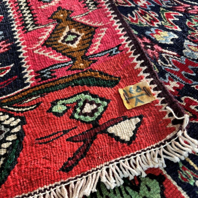Textile Senneh Kelim Rug, 1980s For Sale - Image 7 of 11