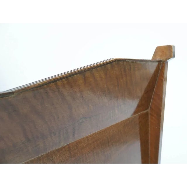Brown Modern Italian Sleigh Bed in the Style of BBPR, 1950 For Sale - Image 8 of 10
