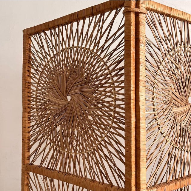 Mid-Century Modern Rattan Sunburst Room Divider from Rohe Noordwolde, 1960s For Sale - Image 3 of 16
