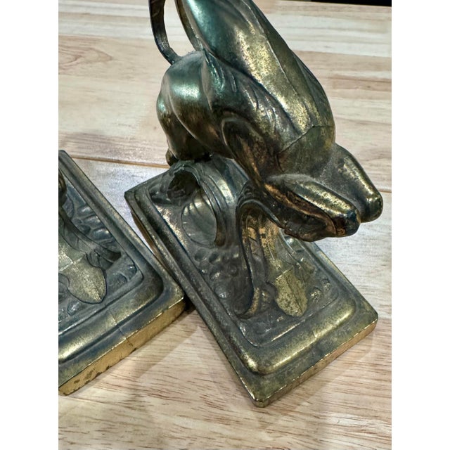 1930s 1930s Art Deco Cast Iron Leaping Gazelle Bookends by Littco - A Pair For Sale - Image 5 of 12