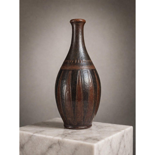 Mid-Century Modern Swedish Wallåkra Stoneware Vase by Arthur Andersson, 1950s For Sale - Image 6 of 9