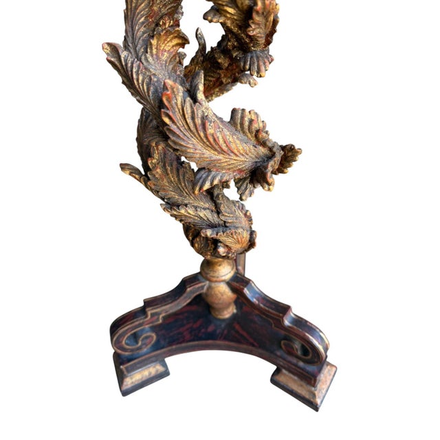 Table Lamp Twisted Ancanthus Leaves With Frederick Cooper Lamp Shade For Sale In Aspen - Image 6 of 10