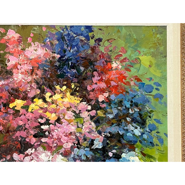 Original Signed and Framed Impressionist Flowers Oil Painting on Canvas For Sale In West Palm - Image 6 of 12
