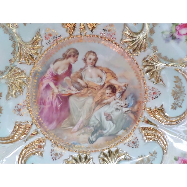 Victorian Late 20th Century RS Pussia Porcelain Bowl With Handpainted Women and Cherub For Sale - Image 3 of 7