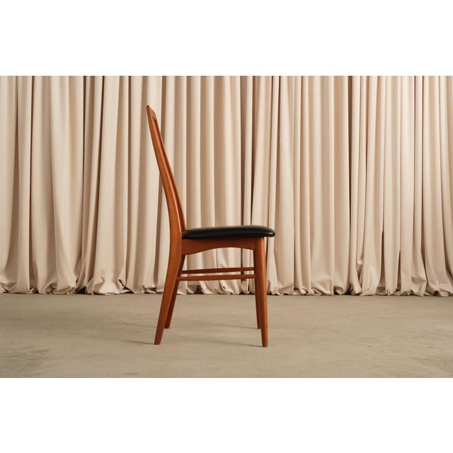 Brown Vintage Niels Koefoed Eva Chair | Danish Mid-Century Modern Wood Leather Dining Seat For Sale - Image 8 of 9