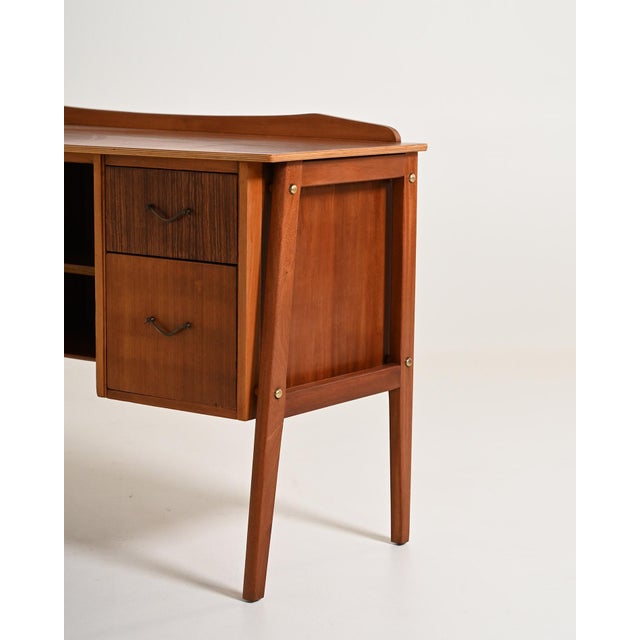 Vintage Scandinavian Teak Desk, 1950s For Sale - Image 9 of 11