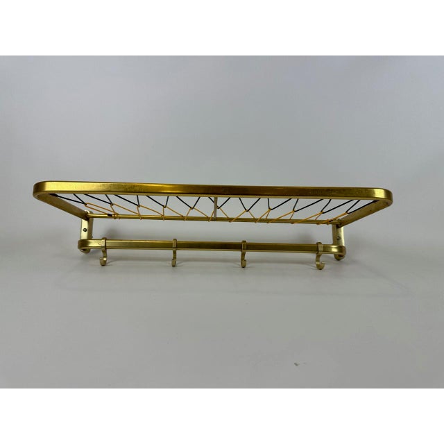 Mid-Century Modern Mid-Century Modern Aluminium and Brass Coat and Hat Rack, 1960s For Sale - Image 3 of 9