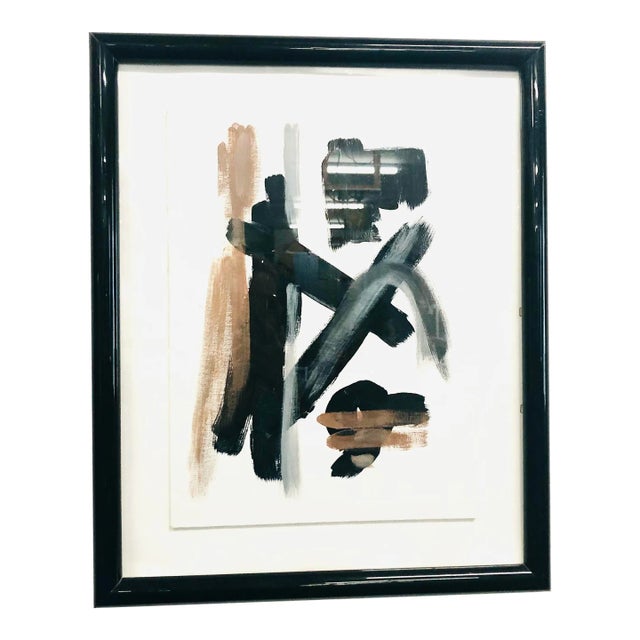 “Niu” Contemporary Asian Abstract Acrylic Painting on Canvas, Framed For Sale