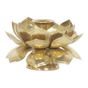 Brass Lotus Candleholder