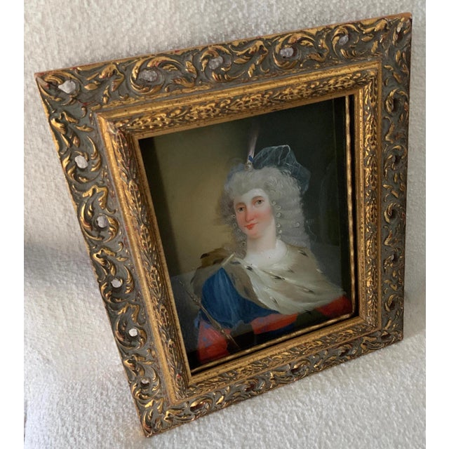 18th Century 18th Century Reverse Painted Image on Glass For Sale - Image 5 of 13