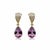 Pink 14k Yellow Gold Diamond and Natural Pink Topaz Dangle Earrings, A Pair For Sale - Image 8 of 11