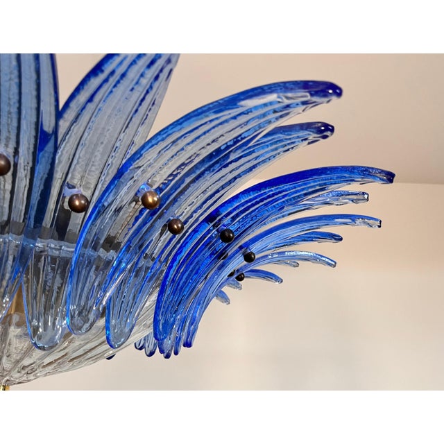 Murano Pendant Light with Palmette and Blue Glasses, 1990 For Sale - Image 13 of 18