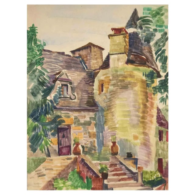 Reynold Arnould, Castle, Drawing, Mid-20th Century For Sale