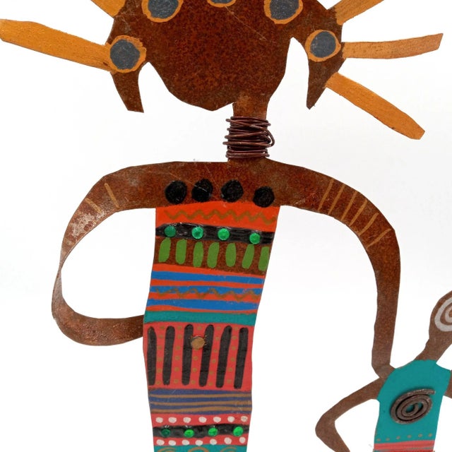 Metal Abstract Metal Family Sculpture Ooak Vintage Bill Finks Brutalist Primitive Home Decor For Sale - Image 7 of 12