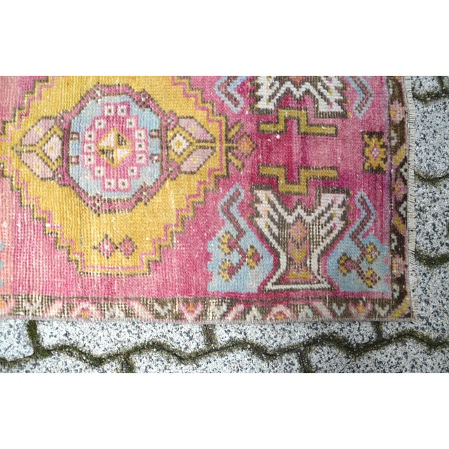 1960s Vintage Floral Wool Rug For Sale - Image 4 of 6