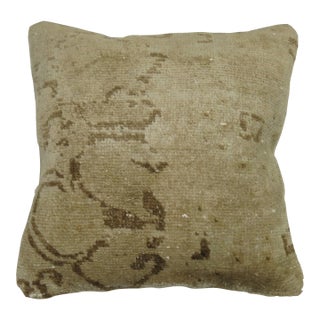 Zabihi Collection Neutral Turkish Oushak Rug Pillow For Sale