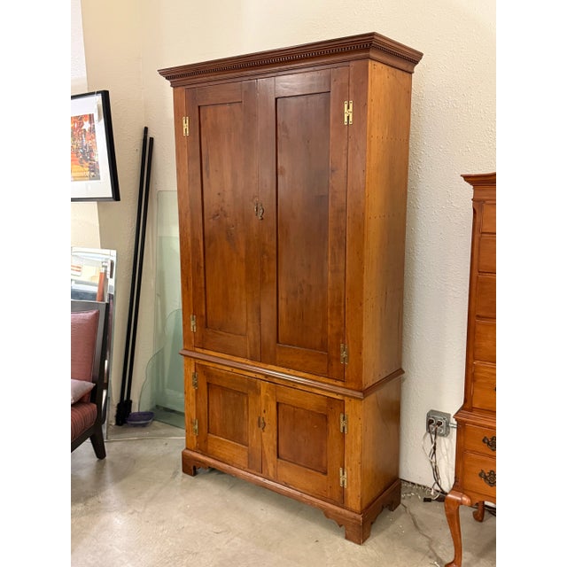 Antique American Pine Wood Cabinet With Cherry Finish For Sale In San Francisco - Image 6 of 12