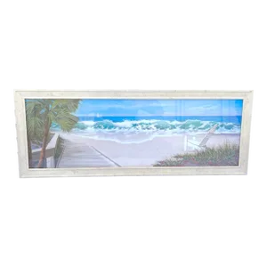 Vintage Beach Scene Art Print by Jacqueline Penney