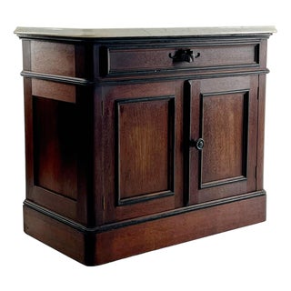 Antique Marble Top Wash Stand Commode For Sale