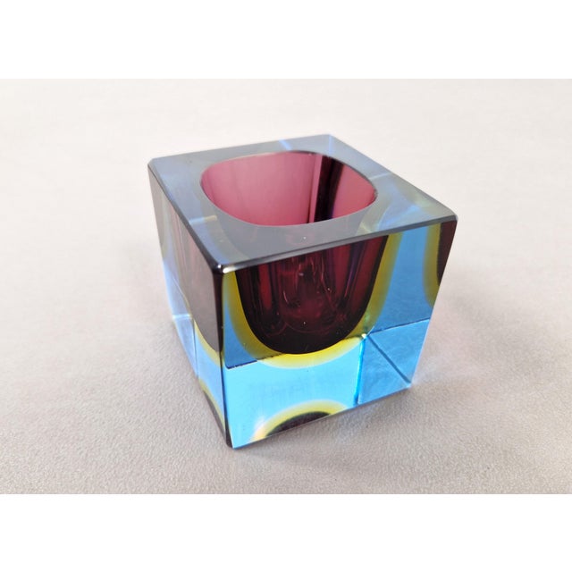 Murano Sommerso Glass Cube by Flavio Poli, 1960s For Sale - Image 4 of 12