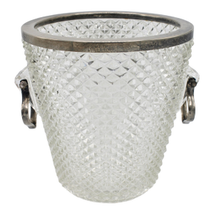 Mid 20th Century English Crystal Diamond Cut Ice Bucket